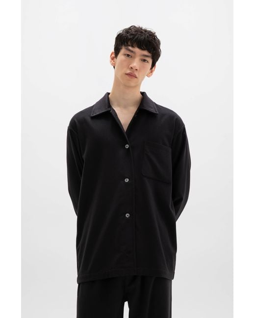 Johnstons Black Cashmere Pyjama Lounge Set for men