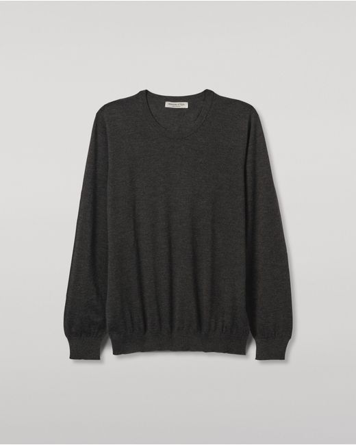 Johnstons Black Fin Dark Superfine Cashmere Jumper for men