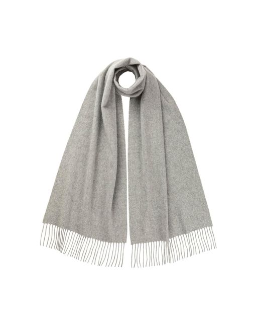 Johnstons Gray Wide Light Cashmere Scarf