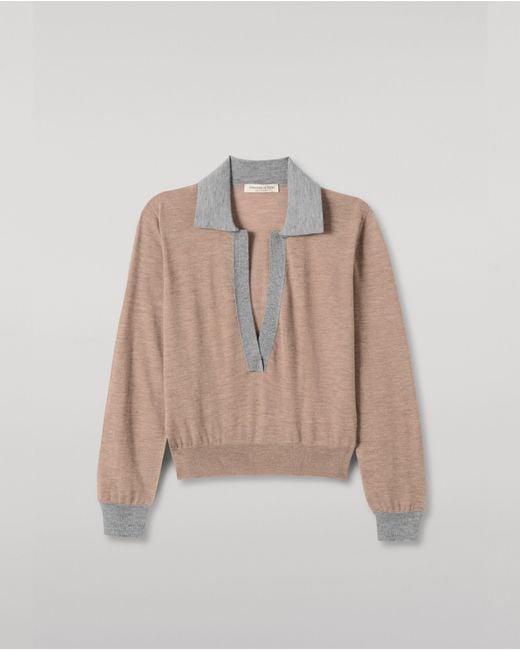 Johnstons Natural Dee & Superfine Cashmere Polo Shirt