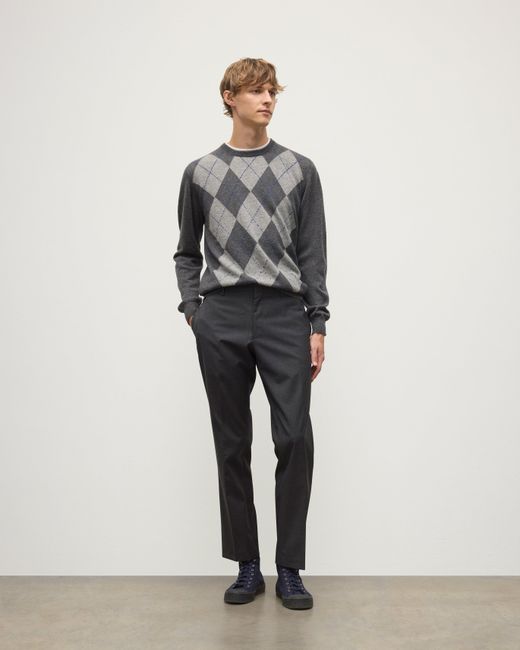Johnstons White Argyll Mid Cashmere Jumper for men