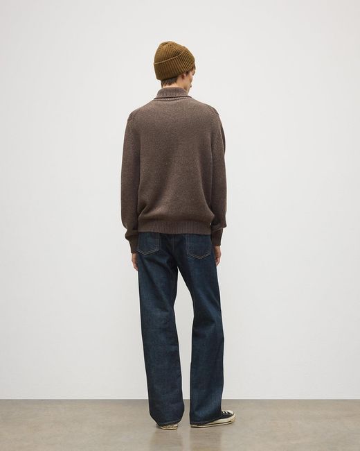 Johnstons Brown Douglas Button Neck Cashmere Jumper
