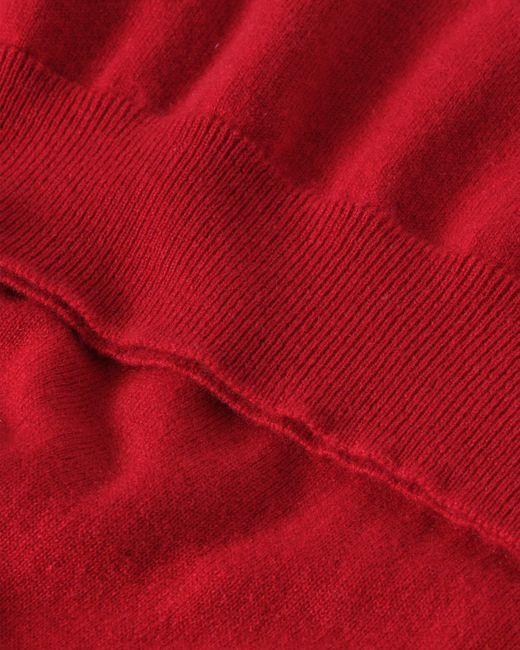 Johnstons Red Lunan Classic Cashmere V Neck Jumper