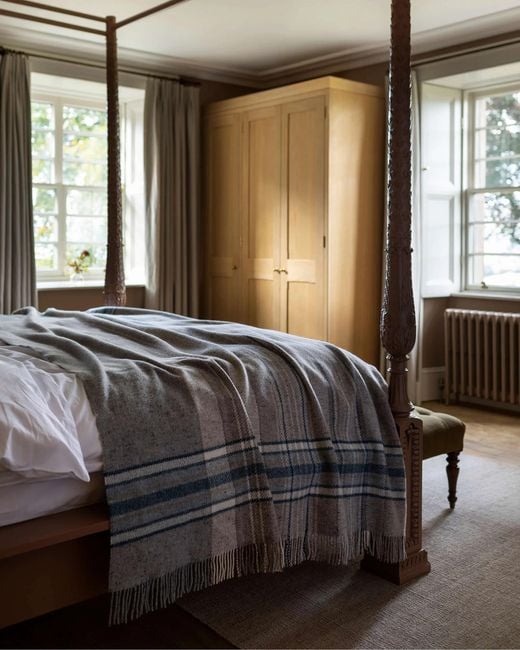 Johnstons Black Donegal Check Bed Throw