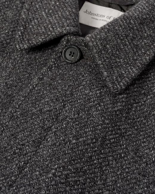 Johnstons Blue Wool Car Coat for men