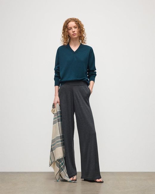 Johnstons Blue Ina Dark Merino Trousers
