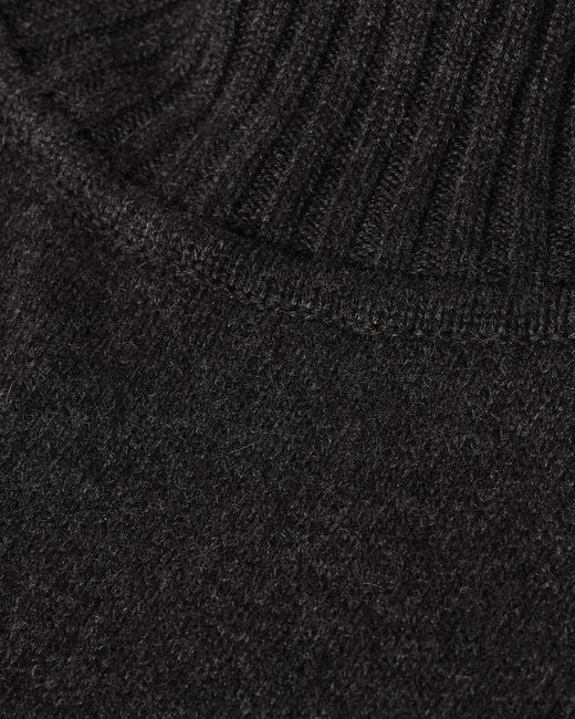 Johnstons Blue High Neck Charcoal Cashmere Jumper