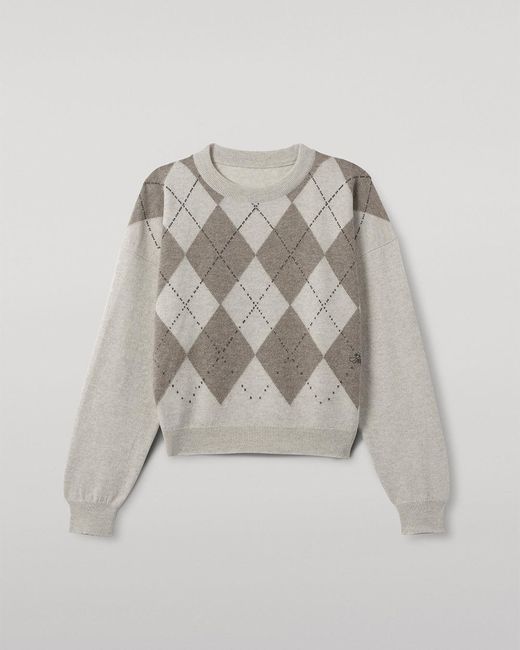 Johnstons Clan Natural Argyle Cashmere Jumper
