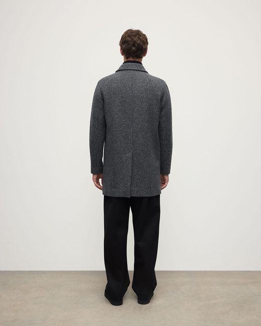 Johnstons Blue Wool Car Coat for men