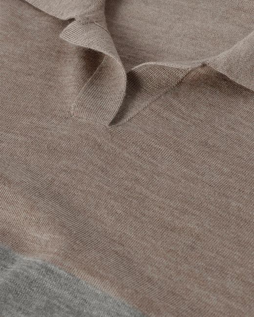 Johnstons White Coira & Superfine Cashmere Polo Shirt