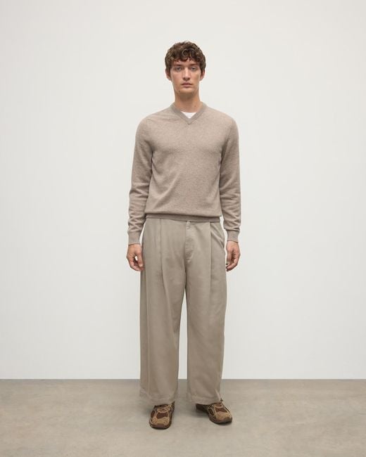 Johnstons Natural Cashmere V-Neck Jumper for men