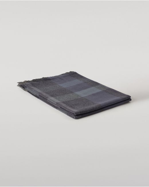 Johnstons Blue Umbra Cashmere Plaid Throw