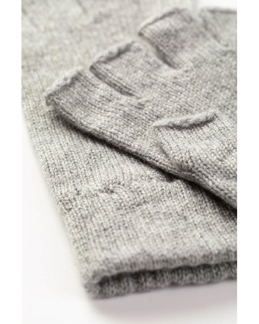 Johnstons Gray Fingerless Light Cashmere Gloves