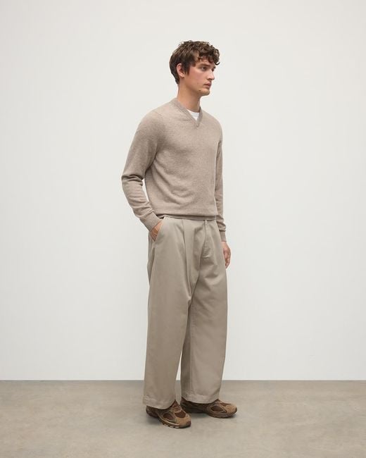 Johnstons Natural Cashmere V-Neck Jumper for men