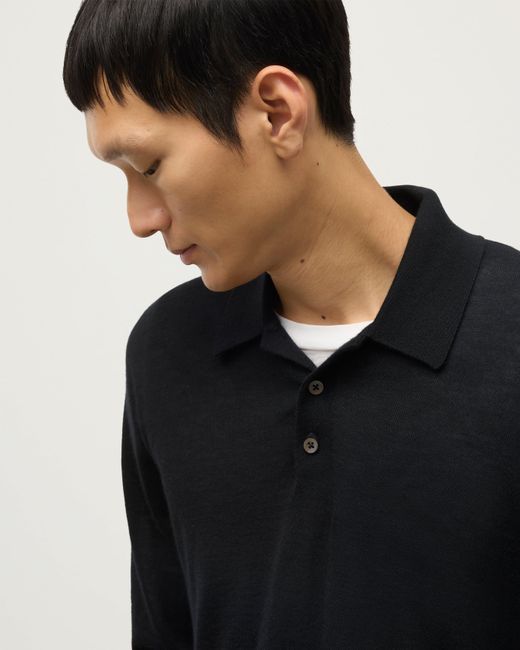 Johnstons Blue Fin Superfine Cashmere Polo Shirt for men