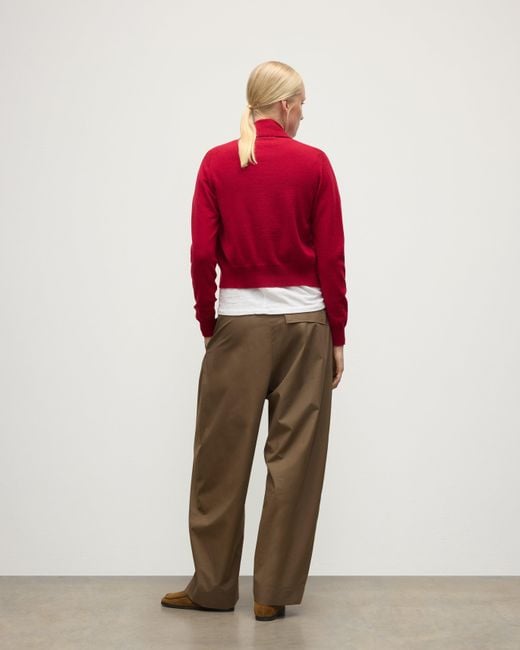 Johnstons Red Crathie Shawl Cashmere Cardigan