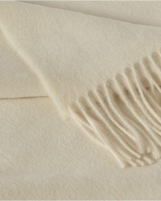 Johnstons White Plain Cashmere Throw
