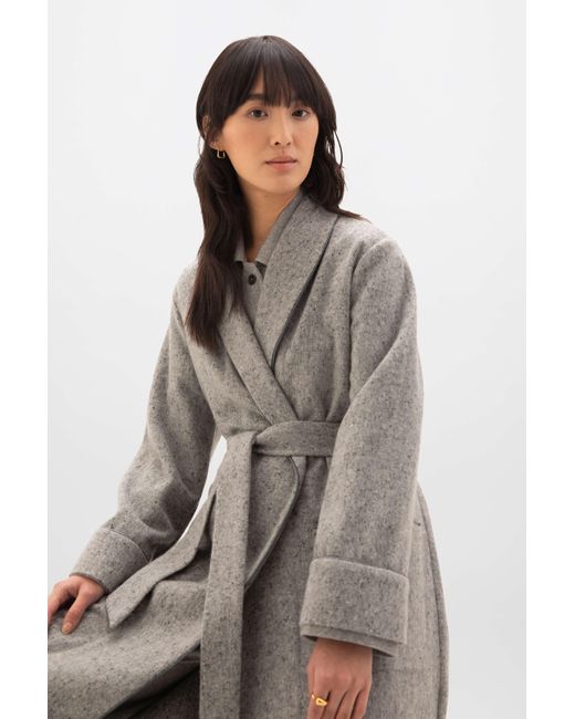 Johnstons Gray Donegal Cashmere Dressing Gown