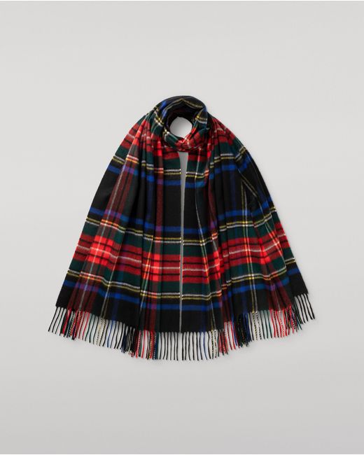 Johnstons Red Stewart Tartan Cashmere Stole