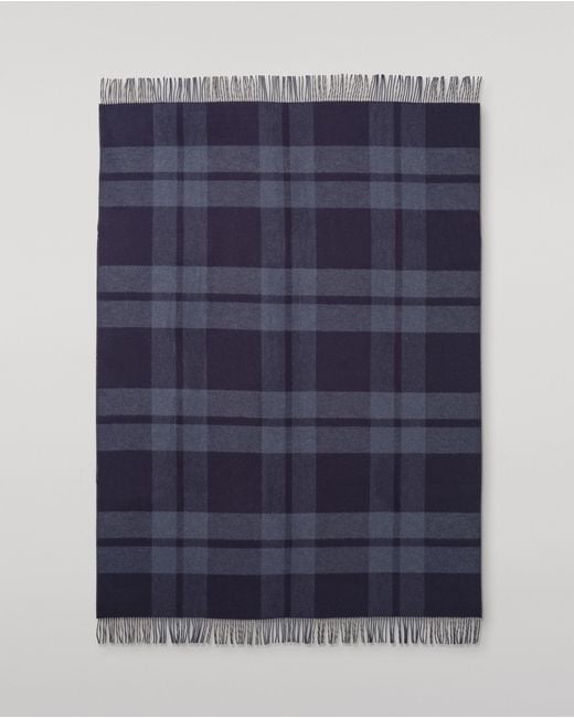 Johnstons Blue Double Face & Cream Lambswool Throw