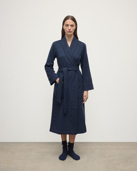 Johnstons Blue Donegal Cashmere Dressing Gown