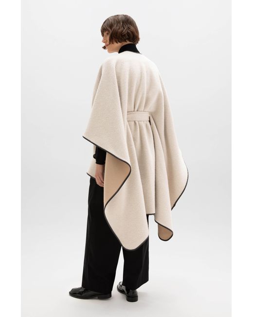 Johnstons Natural Belted Cream Cashmere Cape