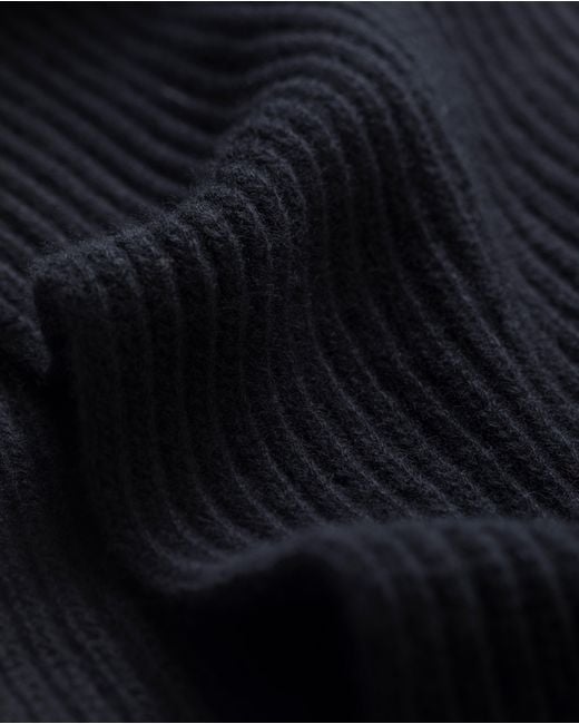 Johnstons Blue Lovat Ribbed Cashmere Scarf