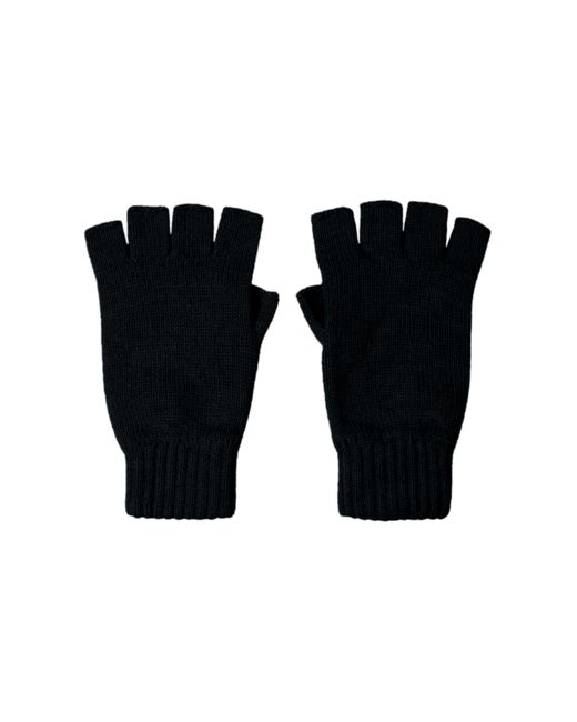 Johnstons Black Fingerless Cashmere Gloves