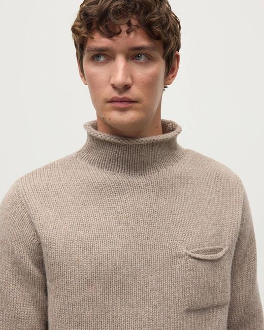 Johnstons Natural Cashmere Turtleneck Jumper for men