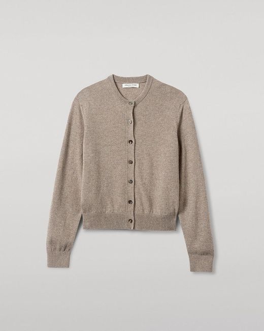Johnstons White Classic Cashmere Cardigan