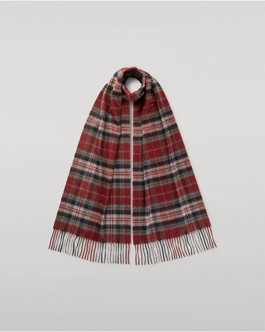 Johnstons Red Linlithgow Burgundy Cashmere Scarf