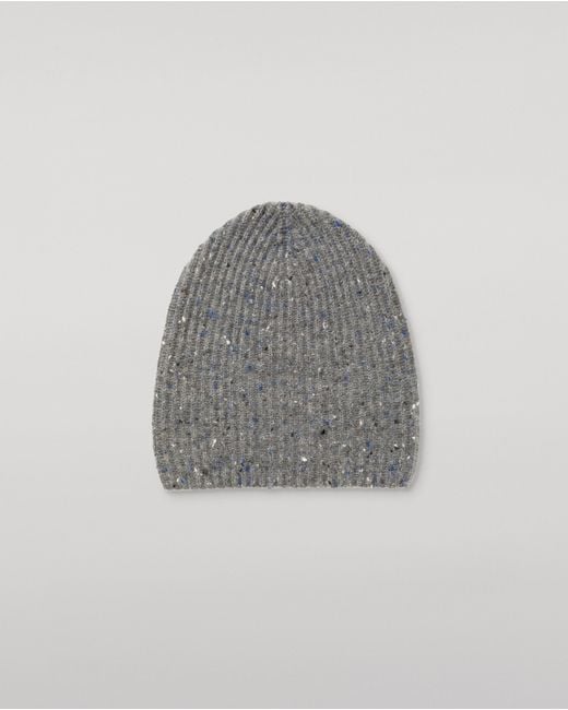 Johnstons Gray Traquair Donegal Cashmere Ribbed Beanie