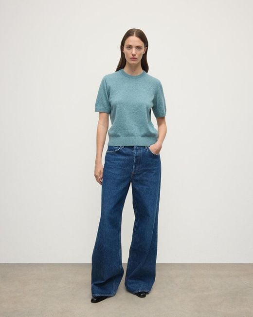 Johnstons Blue Classic Cashmere T-Shirt