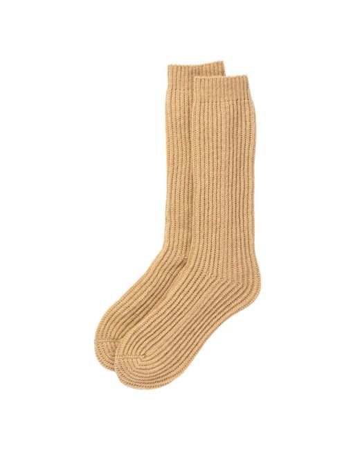 Johnstons White Ribbed Cashmere Bed Socks