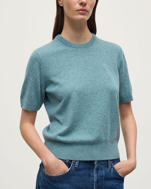 Johnstons Blue Classic Cashmere T-Shirt
