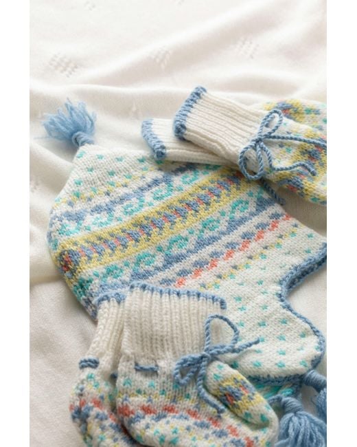 Johnstons Blue Baby's Fairisle Accessories Gift Set