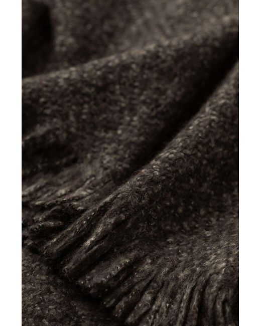 Johnstons Gray Brushed Bouclé Cashmere Silk Throw