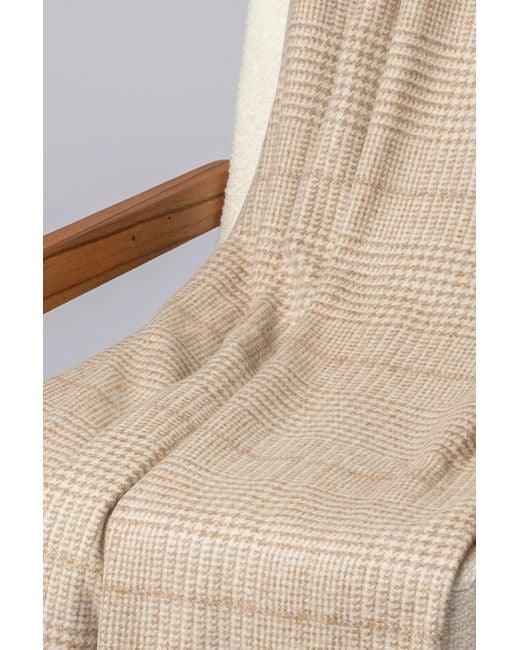 Johnstons Natural Tweed Glen Check Wool Throw