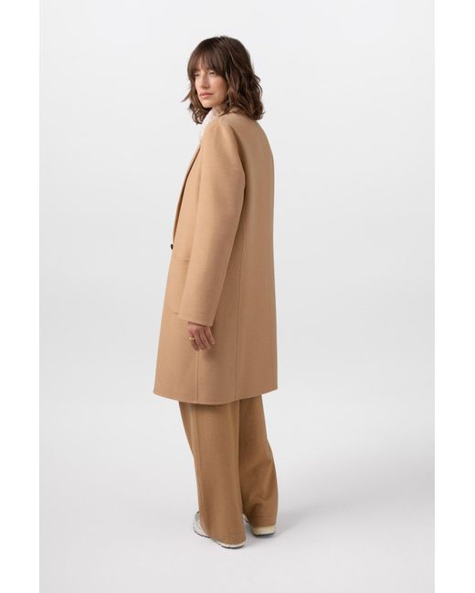 Johnstons White Classic Camel Cashmere Coat