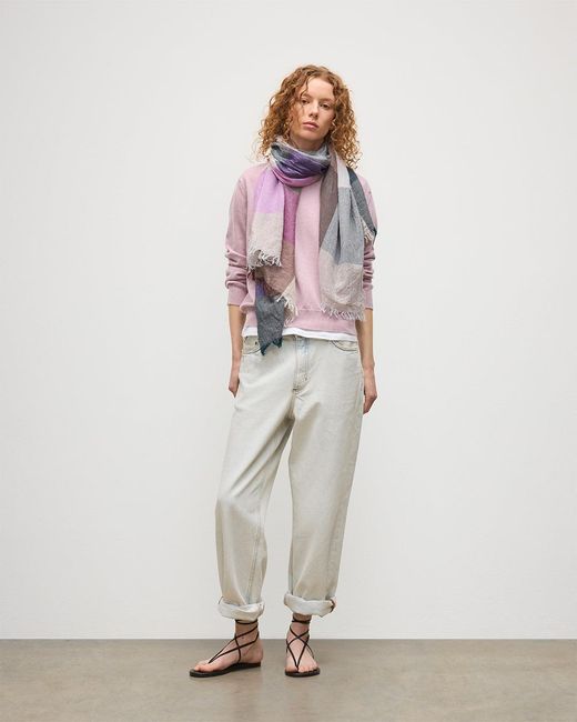 Johnstons Multicolor Ethie Natural & Wool Scarf