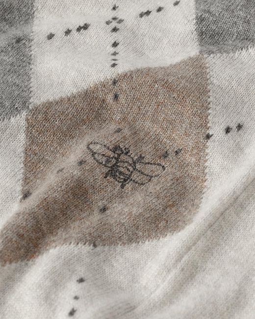 Johnstons Blue Clan Argyle Cashmere Cardigan