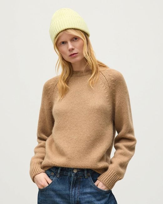 Johnstons Blue Bay Camel Marl Cashmere & Cotton Jumper