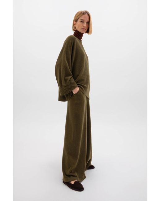 Johnstons Green Cashmere Trousers