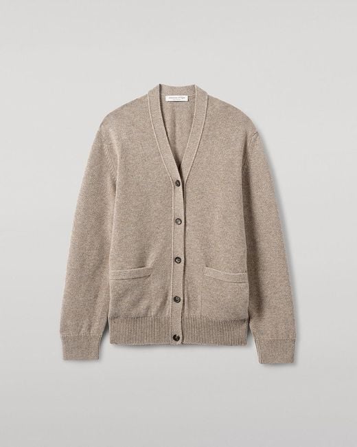 Johnstons White Boyfriend-Fit Cashmere Cardigan