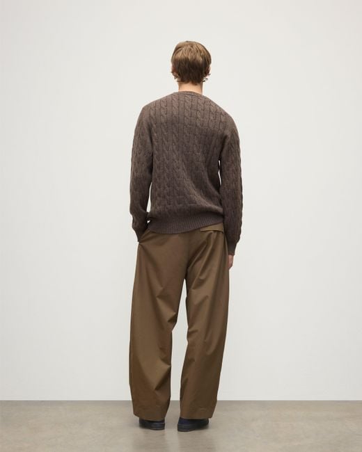 Johnstons Brown Calder Cable Cashmere Jumper