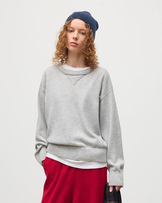 Johnstons White Stella Pale Cashmere Sweatshirt