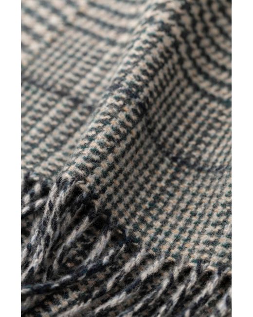 Johnstons Black Tweed Glen Check Dark Scarf
