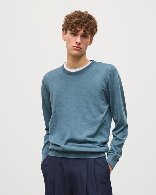 Johnstons Blue Fin Superfine Cashmere Jumper for men