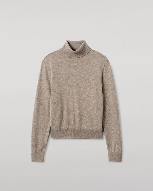 Johnstons White Cashmere Roll Neck Jumper