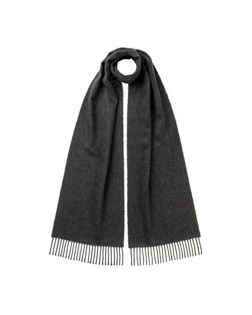 Johnstons Black Charcoal Cashmere Scarf